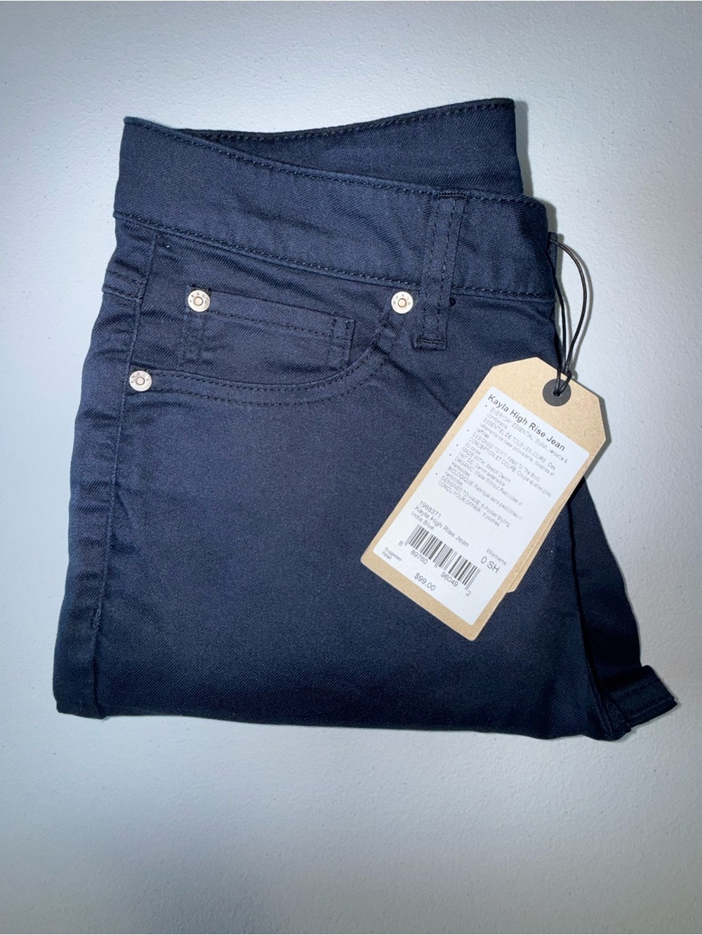 Prana Kayla High Rise Skinny Jeans Women’s Size 0 Short 25 Navy Blue NWT - Picture 2 of 16